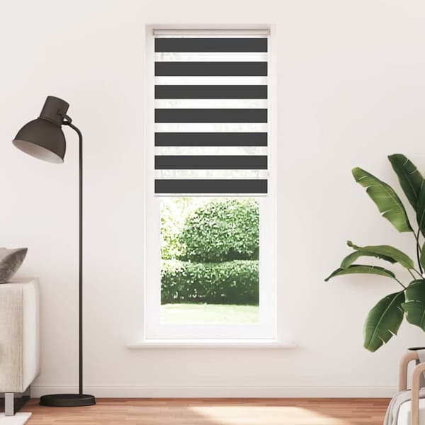 Rullgardin zebra svart 85x230 cm tyg bredd 80,9 cm polyester