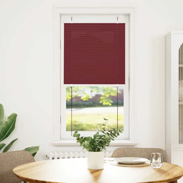 Plisserad persienn Bordeaux röd 65x100cm tyg bredd 64,4cm