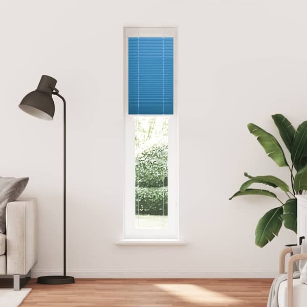 Plisserad persienn blå 45x200cm tyg bredd 44,4cm polyester