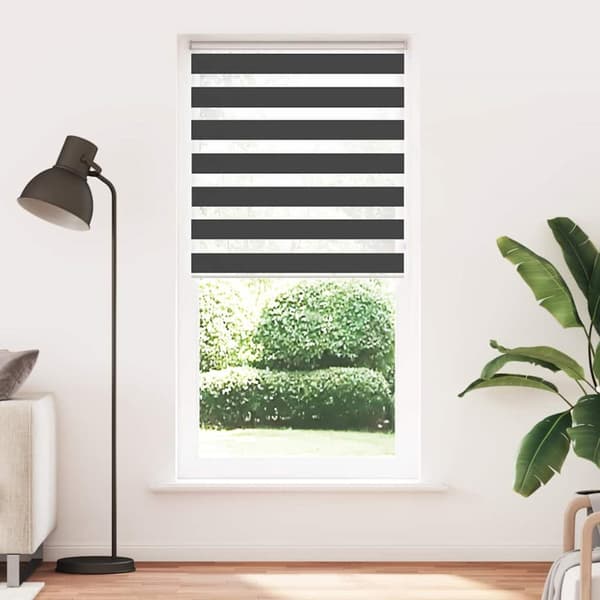 Rullgardin zebra svart 100x230 cm tyg bredd 95,9 cm polyester
