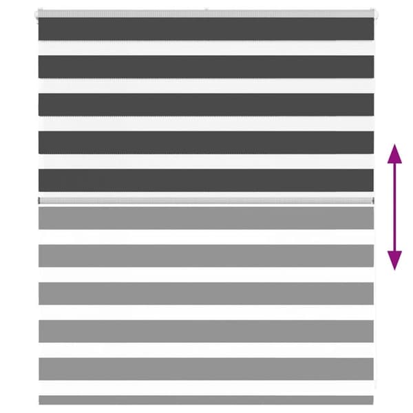 vidaXL zebragardin 135x100 cm stofbredde 130,9 cm polyester sort