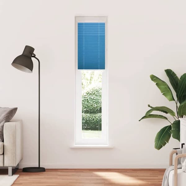 Plisserad persienn blå 40x200cm tyg bredd 39,4cm polyester
