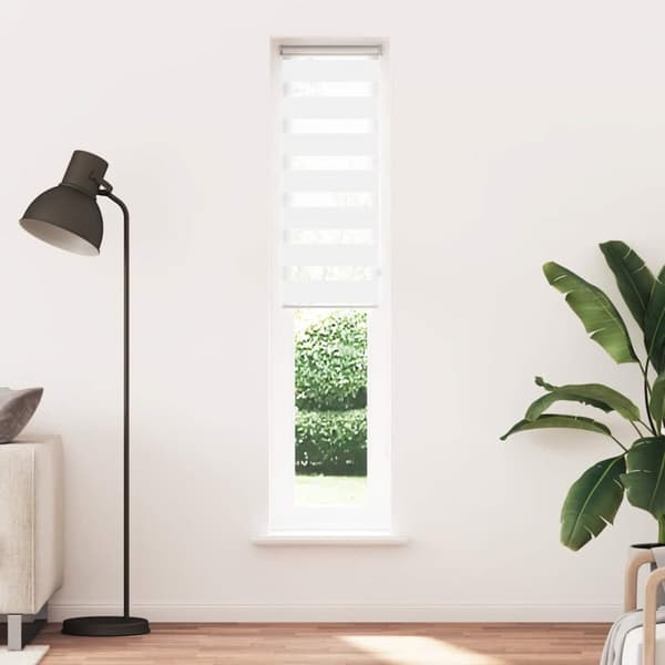 Rullgardin zebra vit 40x200 cm tyg bredd 35,9 cm polyester