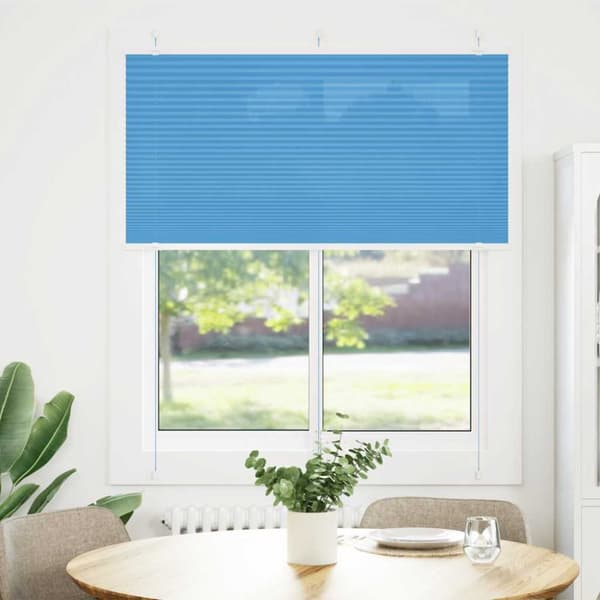 Plisserad persienn blå 115x100 cm tyg bredd 114,4cm polyester