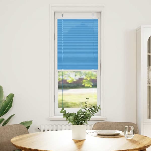 Plisserad persienn blå 45x100cm tyg bredd 44,4cm polyester