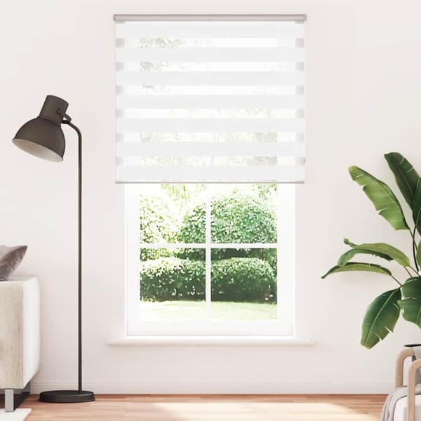 Rullgardin zebra vit 125x230 cm tyg bredd 120,9 cm polyester