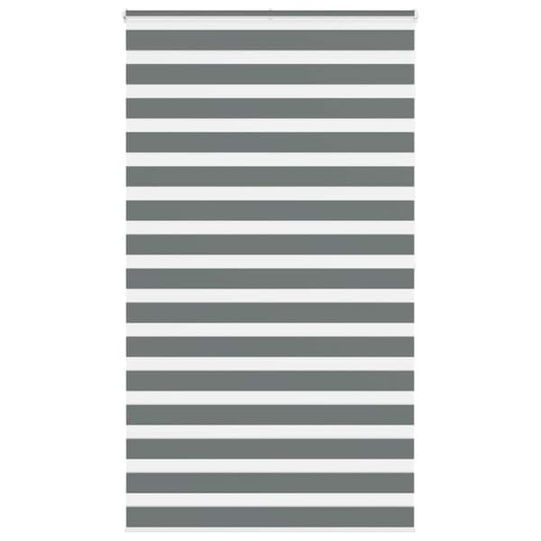 Rullgardin zebra mörkgrå 125x200 cm tyg bredd 120,9cm polyester