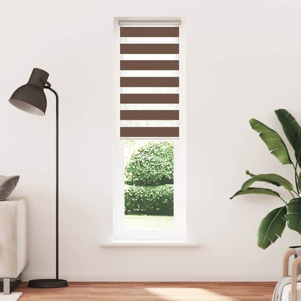 Rullgardin zebra brun 55x230 cm tyg bredd 50,9 cm polyester