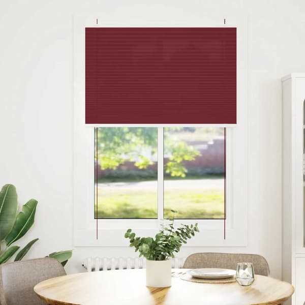 Plisserad persienn Bordeaux röd 90x150 cm tyg bredd 89,4 cm