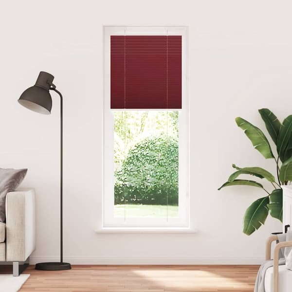 Plisserad persienn Bordeaux röd 75x200 cm tyg bredd 74,4 cm