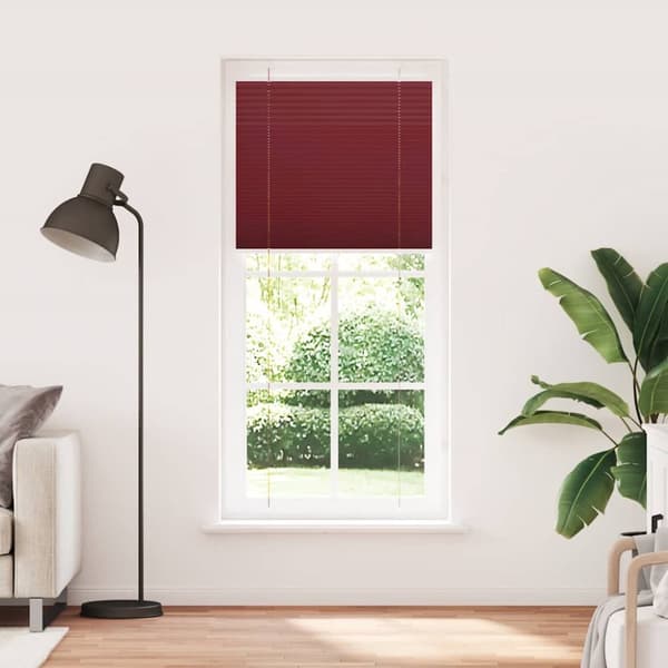 Plisserad persienn Bordeaux röd 90x200 cm tyg bredd 89,4 cm