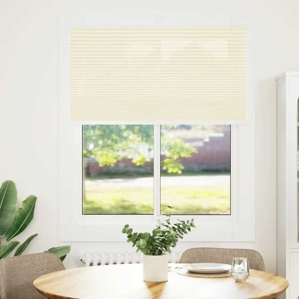 Plisserad persienn cremefärgad 105x150 cm tyg bredd 104,4cm