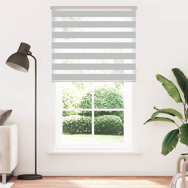 Rullgardin zebra ljusgrå 120x230 cm tyg bredd 115,9cm polyester