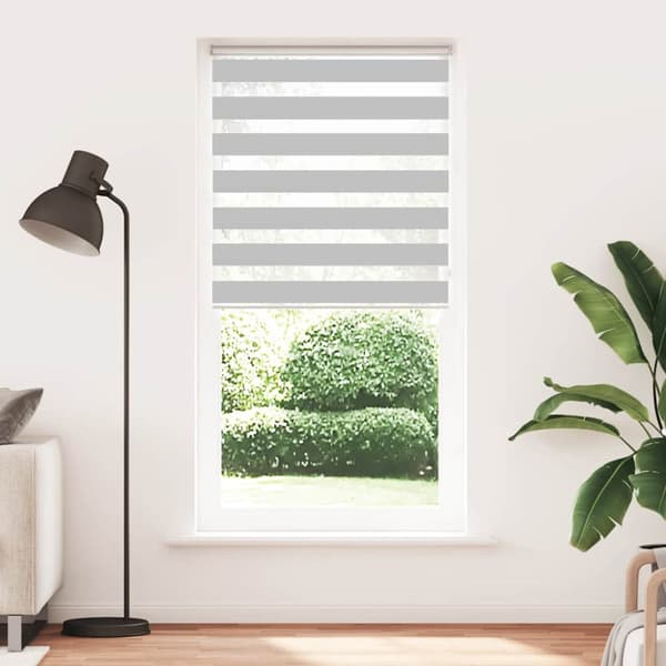 Rullgardin zebra ljusgrå 110x200 cm tyg bredd 105,9cm polyester