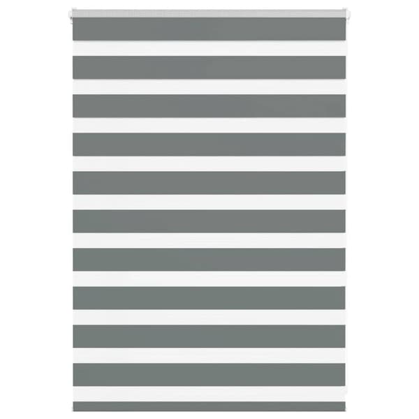 Rullgardin zebra mörkgrå 100x100 cm tyg bredd 95,9 cm polyester