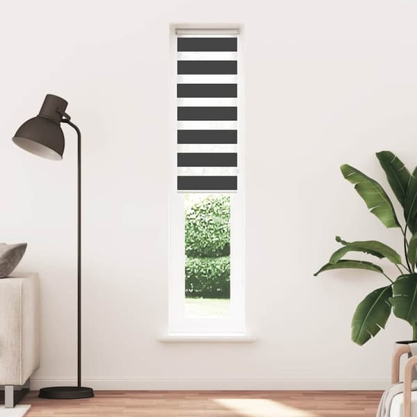 Rullgardin zebra svart 45x230 cm tyg bredd 40,9 cm polyester