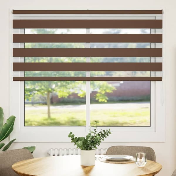 Rullgardin zebra brun 160x100 cm tyg bredd 155,9 cm polyester
