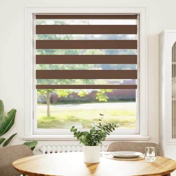 Rullgardin zebra brun 95x100 cm tyg bredd 90,9 cm polyester