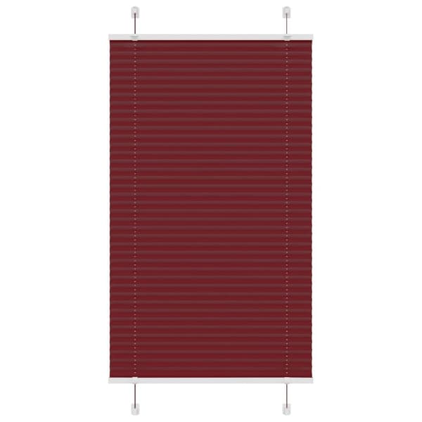 Plisserad persienn Bordeaux röd 80x100 cm tyg bredd 79,4 cm