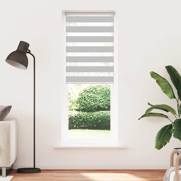 Rullgardin zebra ljusgrå 70x200 cm tyg bredd 65,9 cm polyester