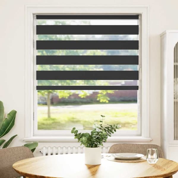 Rullgardin zebra svart 95x100 cm tyg bredd 90,9 cm polyester