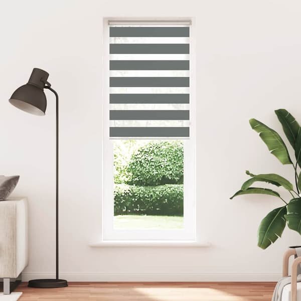 Rullgardin zebra mörkgrå 85x230 cm tyg bredd 80,9 cm polyester