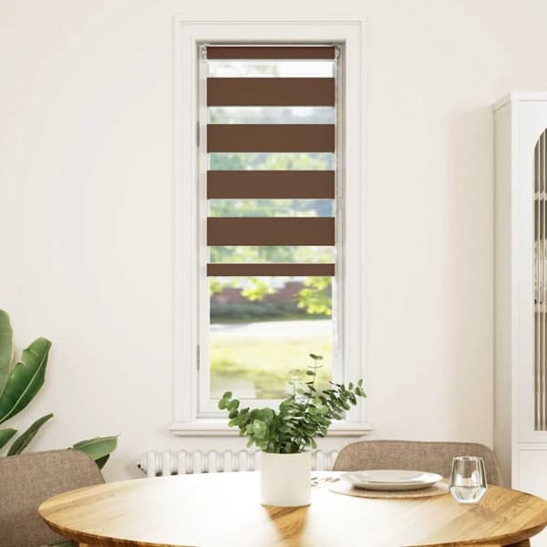 Rullgardin zebra brun 50x100 cm tyg bredd 45,9 cm polyester