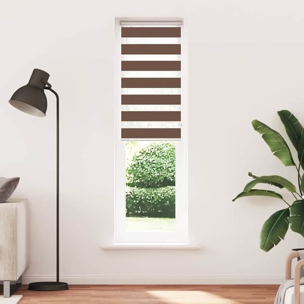 Rullgardin zebra brun 60x230 cm tyg bredd 55,9 cm polyester