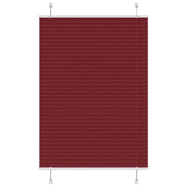 Plisserad persienn Bordeaux röd 100x100 cm tyg bredd 99,4 cm