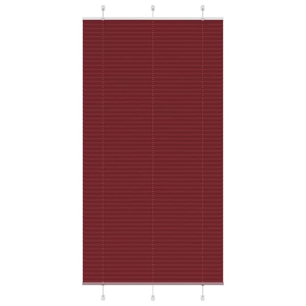 Plisserad persienn Bordeaux röd 105x200 cm tyg bredd 104,4 cm