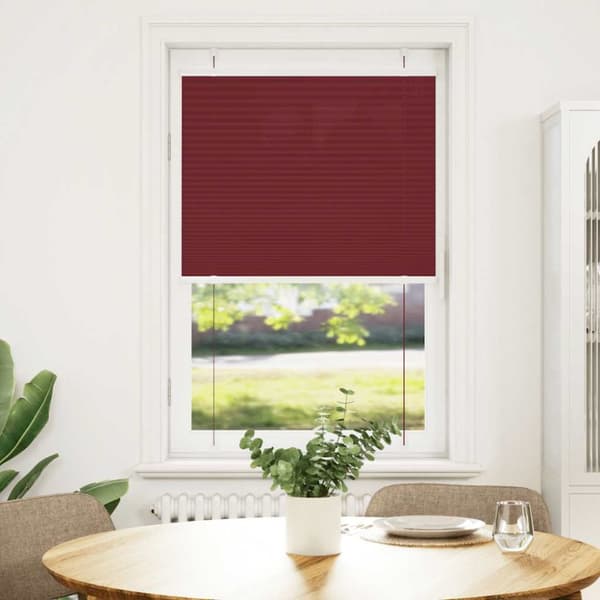 Plisserad persienn Bordeaux röd 75x150 cm tyg bredd 74,4 cm
