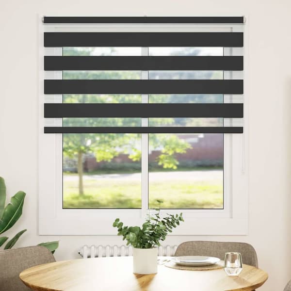 Rullgardin zebra svart 135x150 cm tyg bredd 130,9cm polyester