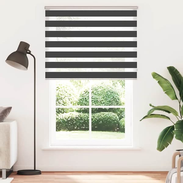 Rullgardin zebra svart 145x230 cm tyg bredd 140,9 cm polyester
