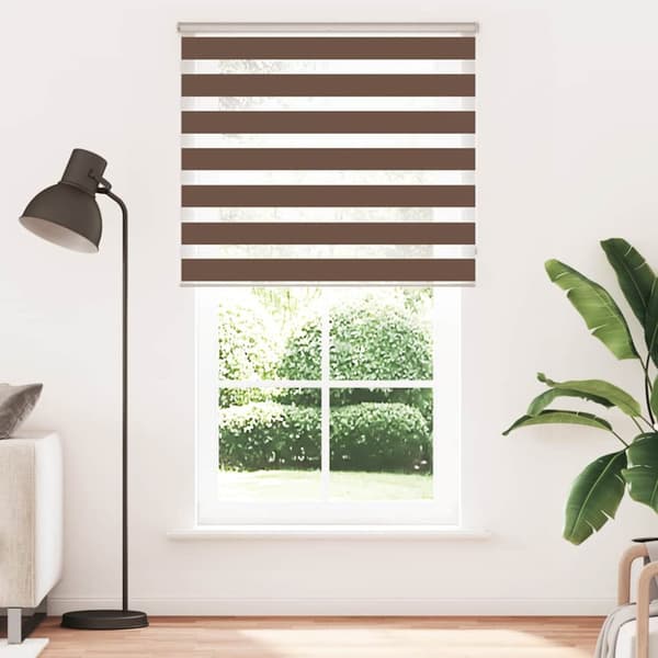 Rullgardin zebra brun 135x200 cm tyg bredd 130,9 cm polyester