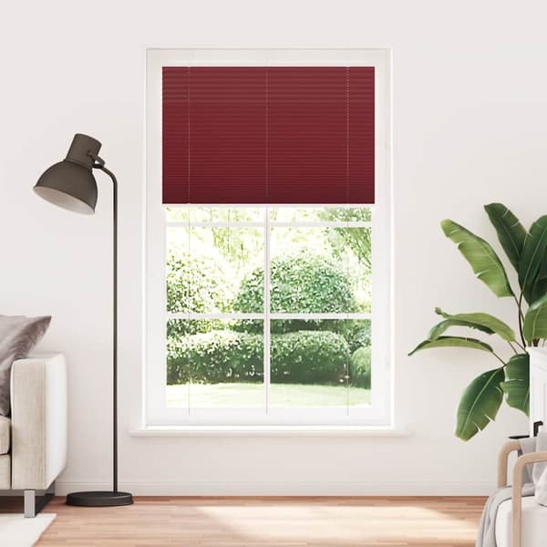 Plisserad persienn Bordeaux röd 115x200 cm tyg bredd 114,4 cm