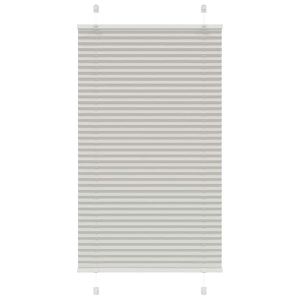 Plisserad persienn ljusgrå 75x100 cm tyg bredd 74,4cm polyester