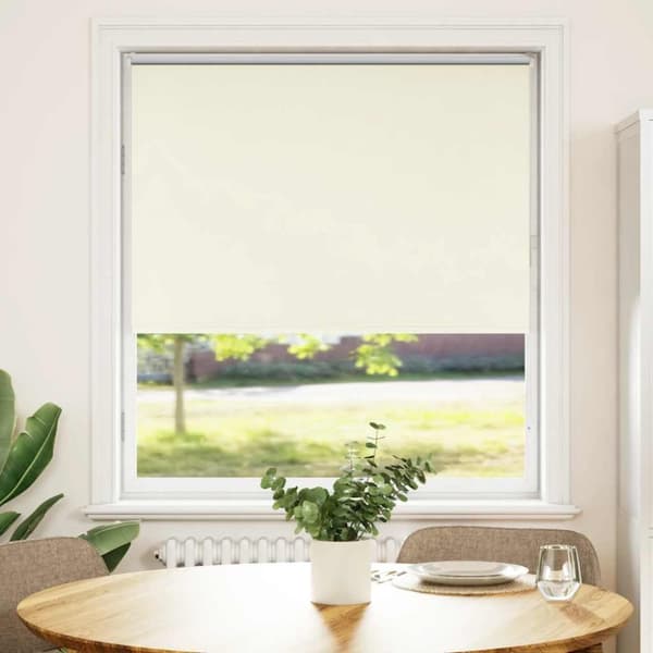 vidaXL Rullgardin mörkläggning naturvit 105x150 cm tygbredd 100,7 cm