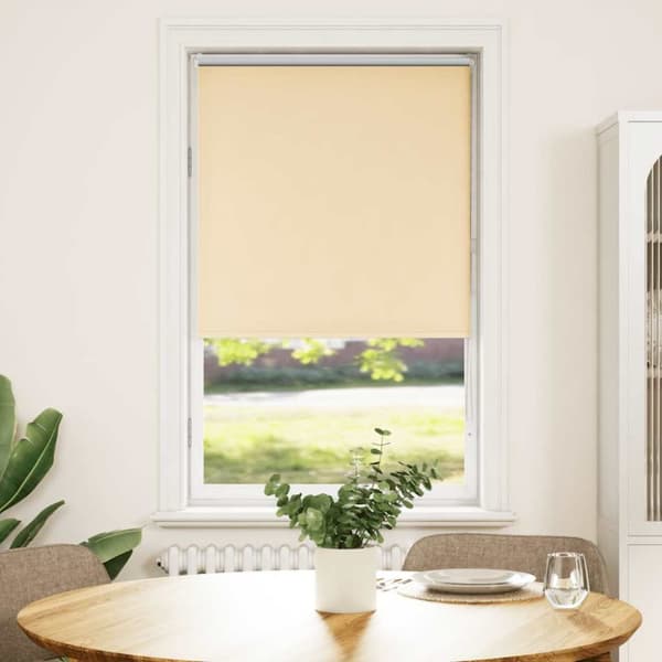vidaXL Rullgardin mörkläggningsbar beige 75x130 cm tyg bredd 70,7 cm