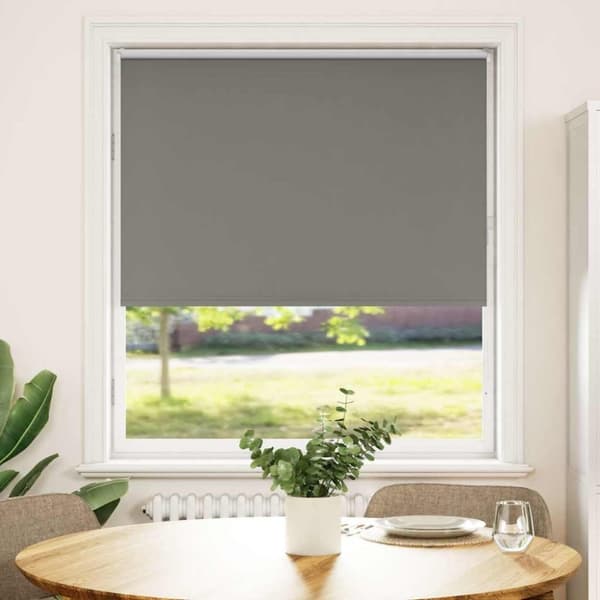 vidaXL Rullgardin mörkläggning grå 90x175 cm tyg bredd 85,7 cm