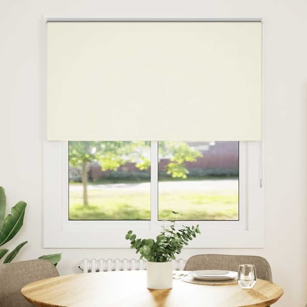 vidaXL Rullgardin mörkläggning naturvit 140x175 cm tygbredd 136,6 cm