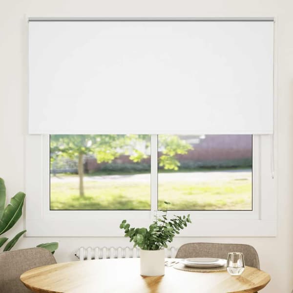 vidaXL Rullgardin mörkläggning vit 150x130 cm tyg bredd 146,6 cm