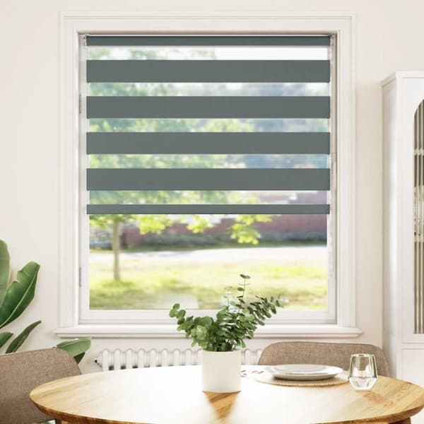vidaXL Sebragardin mørkegrå 95x100 cm stoff bredde 90,9 cm polyester