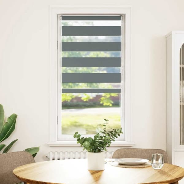 vidaXL Sebragardin mørkegrå 65x100 cm stoff bredde 60,9 cm polyester