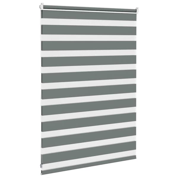 vidaXL Rullgardin zebra mörkgrå 100x100 cm tyg bredd 95,9 cm polyester