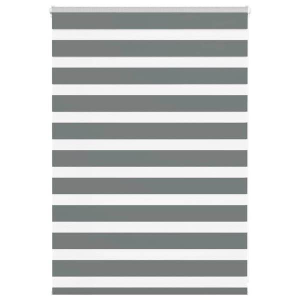 vidaXL Rullgardin zebra mörkgrå 100x100 cm tyg bredd 95,9 cm polyester