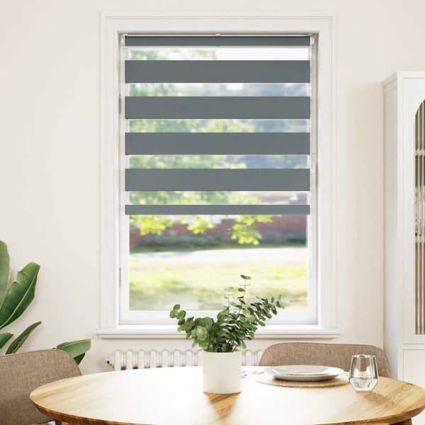 vidaXL zebragardin mørkegrå 75x100 cm stofbredde 70,9 cm polyester