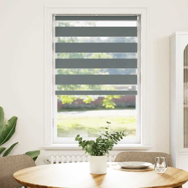 vidaXL zebragardin mørkegrå 85x100 cm stofbredde 80,9 cm polyester