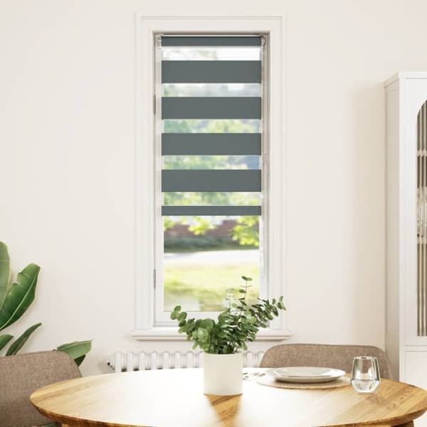 vidaXL zebragardin mørkegrå 50x150 cm stofbredde 45,9 cm polyester
