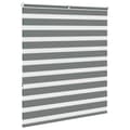 Miniatyrbild 4 av 11: vidaXL Rullgardin zebra mörkgrå 120x150 cm tyg bredd 115,9cm polyester