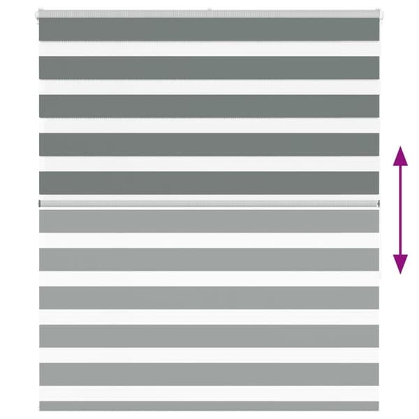 vidaXL Rullgardin zebra mörkgrå 120x150 cm tyg bredd 115,9cm polyester
